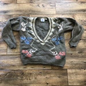 VINTAGE Floral Mohair Knit Sweater